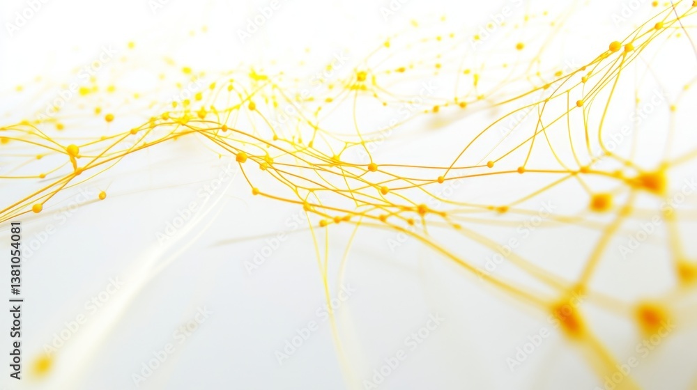 Poster dynamic yellow neural network abstract art digital space visual content minimalist environment low a