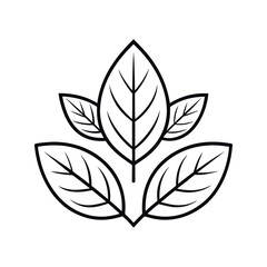 Organic Leaves Line Art Graphic for Media

