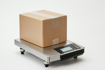 Cardboard box on a digital scale