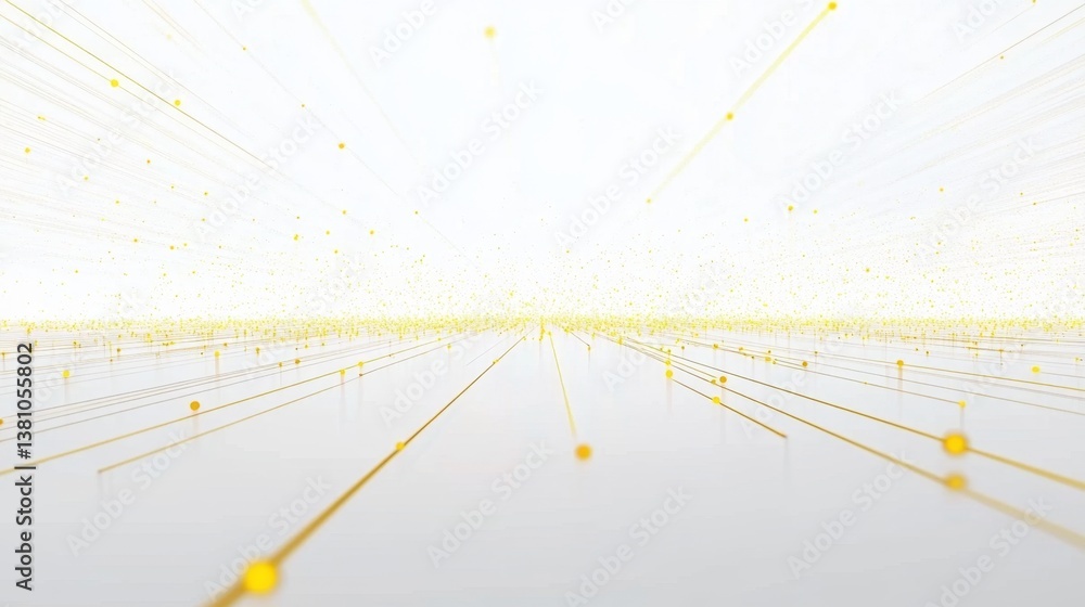 Poster dynamic light rays spreading across a futuristic landscape abstract visuals digital art environment 
