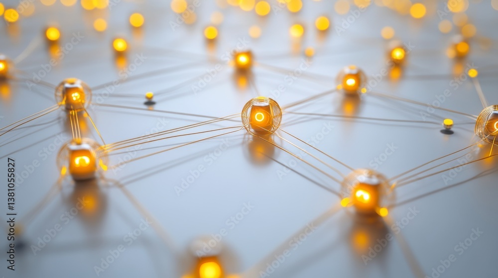 Poster illuminating connections technology network visualization digital space digital art abstract environ