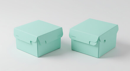 Obraz premium Gift Boxes: Two elegant, pastel-colored gift boxes, perfectly arranged. Ideal for conveying the sentiment of a gift.