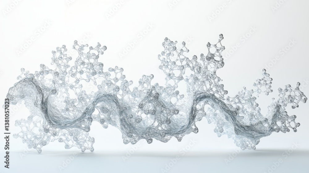 Poster molecular dynamics simulation laboratory abstract art minimalist side view scientific visualization