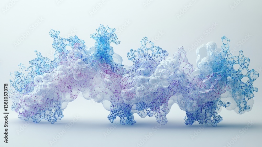 Poster abstract molecular structure design laboratory setting digital art minimalist environment close-up v
