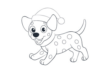 Christmas Dog Coloring Book  