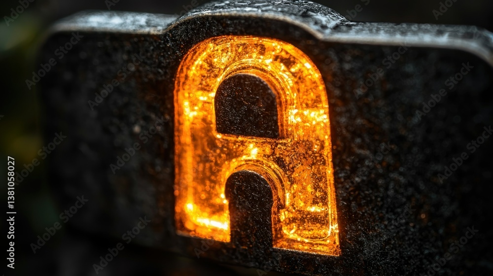 Poster glowing letter a in a rustic setting