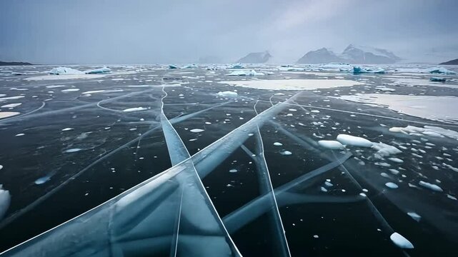 Arctic Ice Fractures: A Glacial Landscape