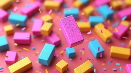 Naklejka premium Colorful Blocks and Confetti