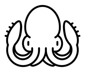 line-art octopus icon with symmetrical tentacles and a simple centered face.