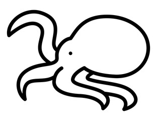 octopus icon with a large head and flowing stylized tentacles.