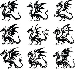 Majestic Dragon Silhouette Vector Art