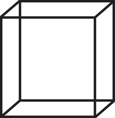 Fototapeta premium Transparent 3D Cube outline art editable clip art