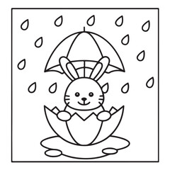 Easter, Easter Coloring Book, Easter Coloring Pages, Bold & Easy Coloring Page, Black & White Design, easter bunny coloring page, easter egg coloring page, easter collection easter Vector illustration