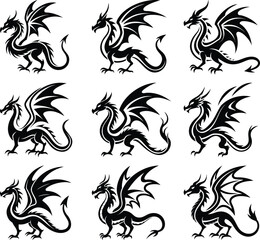 Majestic Dragon Silhouette Vector Art