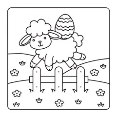 Easter, Easter Coloring Book, Easter Coloring Pages, Bold & Easy Coloring Page, Black & White Design, easter bunny coloring page, easter egg coloring page, easter collection easter Vector illustration