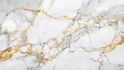Obraz premium Elegant white marble with gold veins (1)