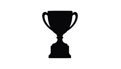 Black silhouette trophy icon on a plain background  