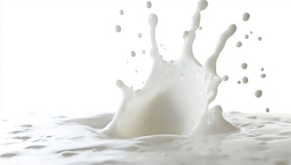 Milk splash close-up.  A perfect dairy product splash in white