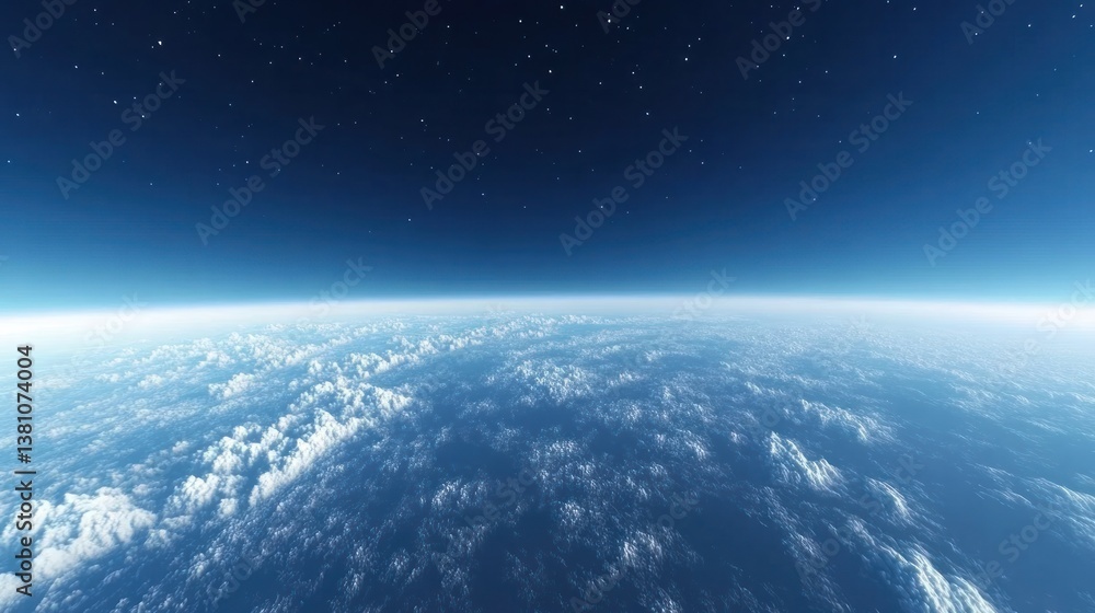 Aufkleber a deep, rich blue sky with a gradient fading into a lighter hue near the horizon, creating a stunnin