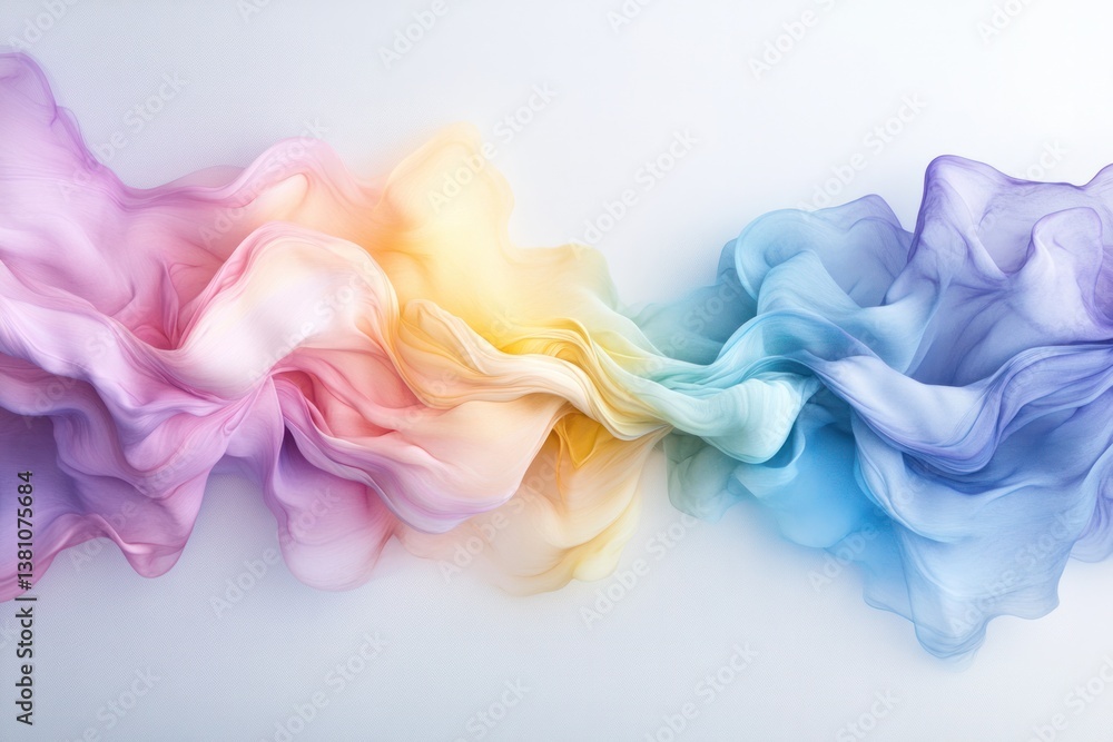 Poster a gradient of soft pastel colors flowing from light pink to pale blue, with splashes of deep violet 
