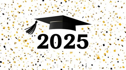 Graduation celebration 2025 with confetti background for commemorative design