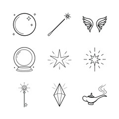 Halloween elements concept coloring books Vector art 