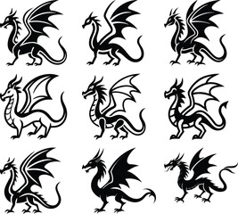 Majestic Dragon Silhouette Vector Art