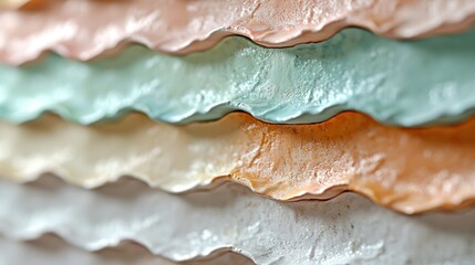 Abstract Pastel Wave Layers: A Textured Dream
