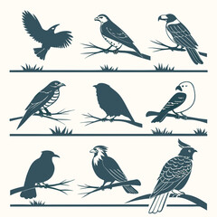 Fototapeta premium collection of birds