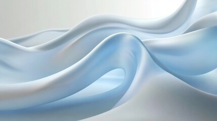 Obraz premium Serene flow of blue fabric waves for modern design projects