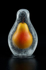 pear on black