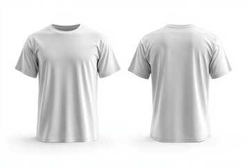 Two views of a clean white blank t shirt mockup