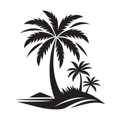Fototapeta premium Palm tree silhouettes vector illustration.