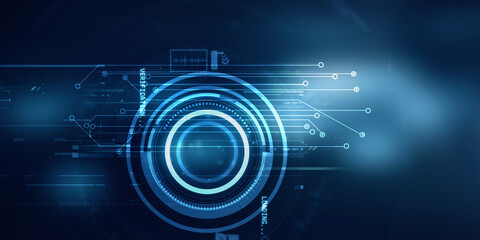 2d illustration Abstract futuristic electronic circuit technology background