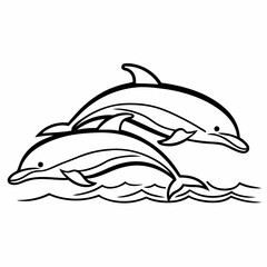 Obraz premium vector illustration of a dolphin