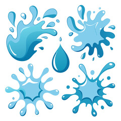 set of blue water drops