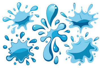 set of blue water drops