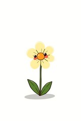 Cute yellow flower illustration