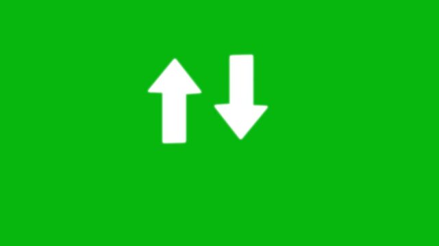 4k Animated arrow bouncing slide to down on green screen background. directional swipe arrow, animated arrow pointing to downwards . directional arrow or down Arrow signal animation. down arrows icon.