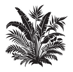 Black Plants Icons Set. Vector Illustration