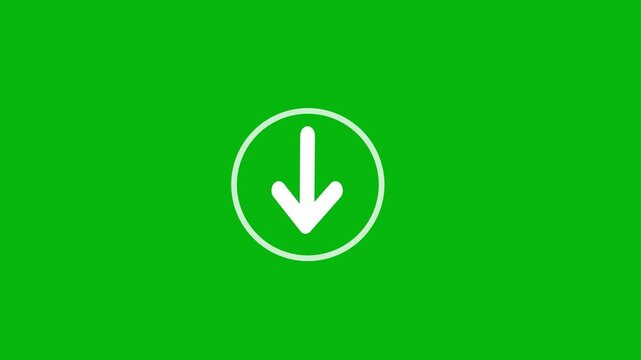 4k animated bouncing slide to down arrow on green background. directional swipe arrow, animated arrow pointing to downwards . directional arrow or down Arrow signal animation. down arrows moving icon 