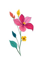 Obraz premium Colorful floral bouquet illustration