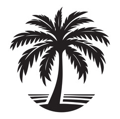 Obraz premium Palm tree silhouettes vector illustration.