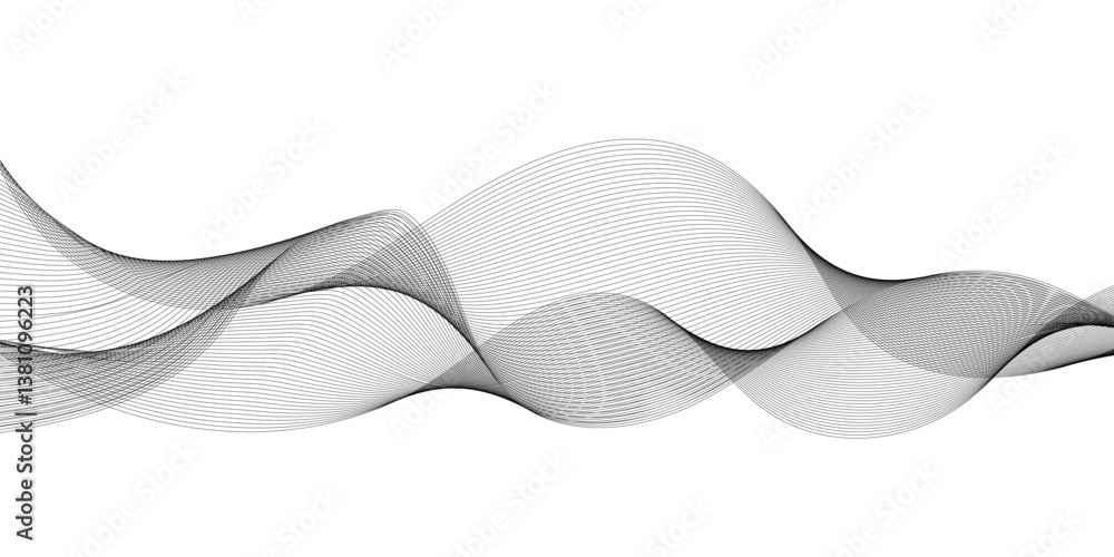 Poster abstract background with business and technology wave line. thin line wavy abstract vector backgroun