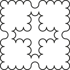 Merged circles forming a cloud-like frame with smooth and fluid lines.