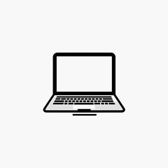 Laptop icon on a minimalist white background  