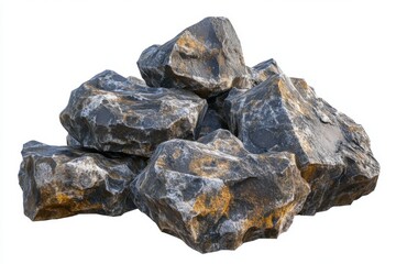 Pile of gray and brown rocks