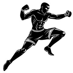 Naklejka premium silhouette of a man boxing