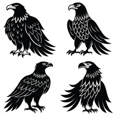 eagle silhouette set