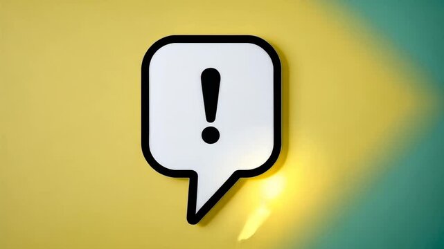 Exclamation mark speech bubble separated on a background.